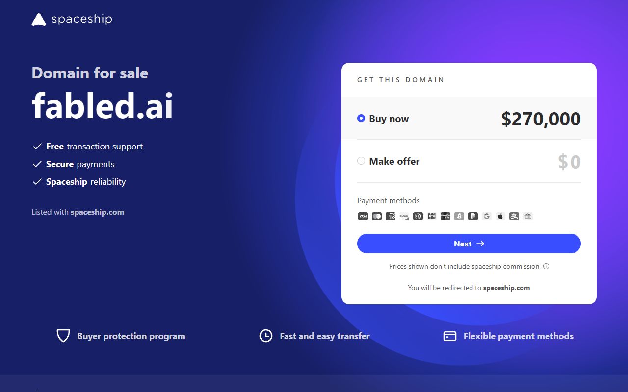 Fabled - website preview