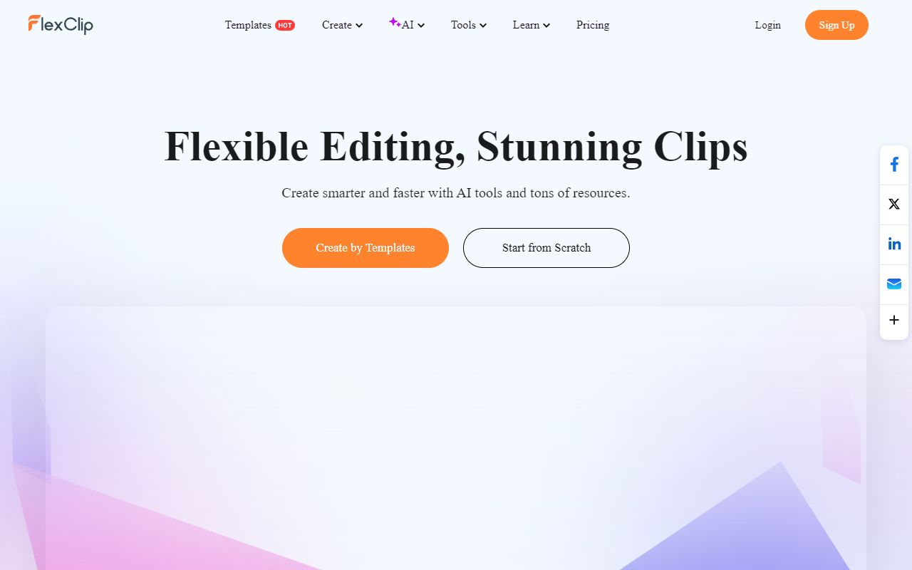 FlexClip - website preview