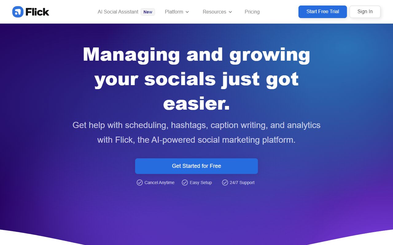 Flick - website preview