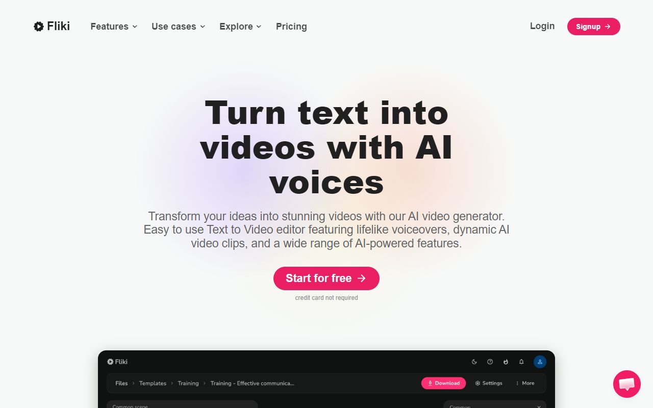Fliki - website preview