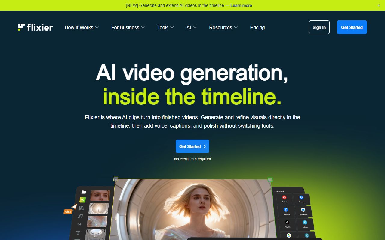 Flixier - website preview