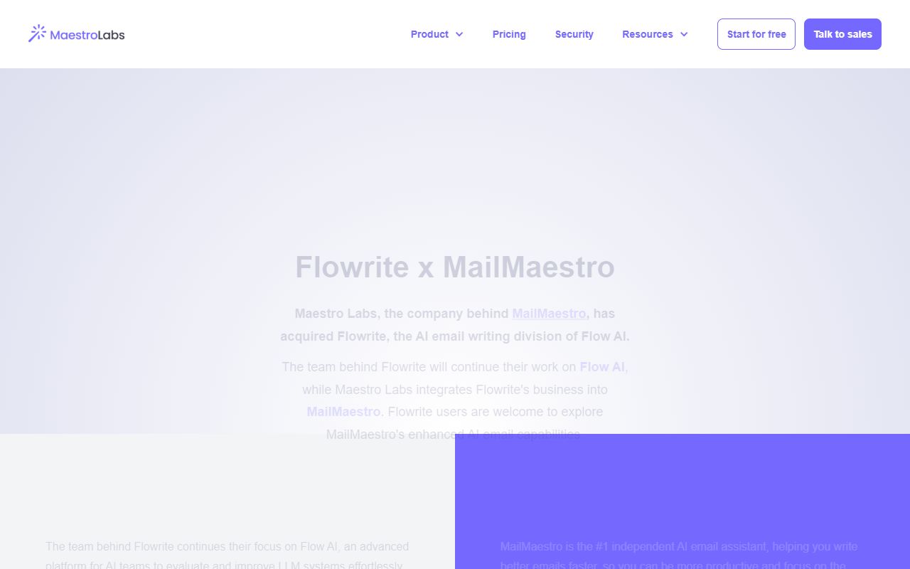 Flowrite - website preview
