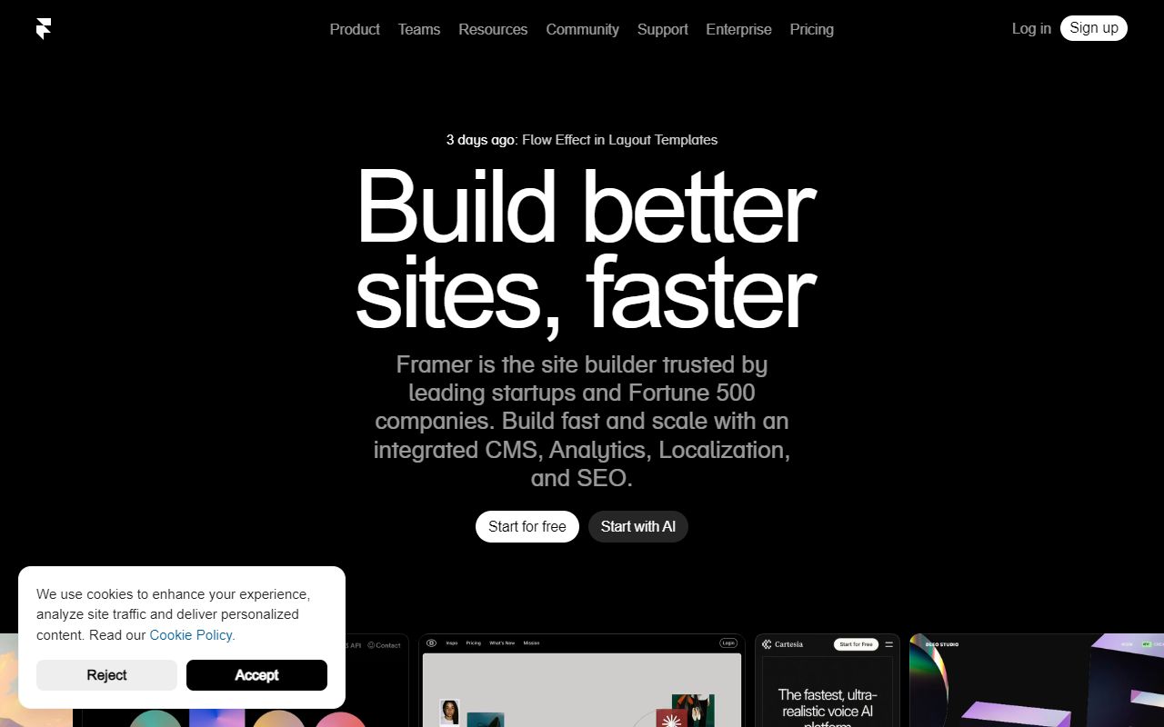 Framer AI - website preview