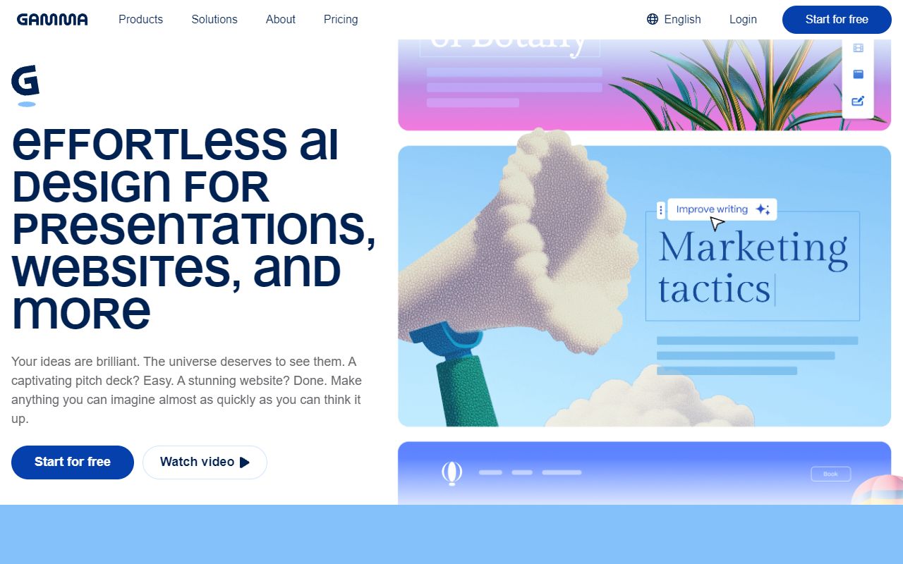Gamma - website preview