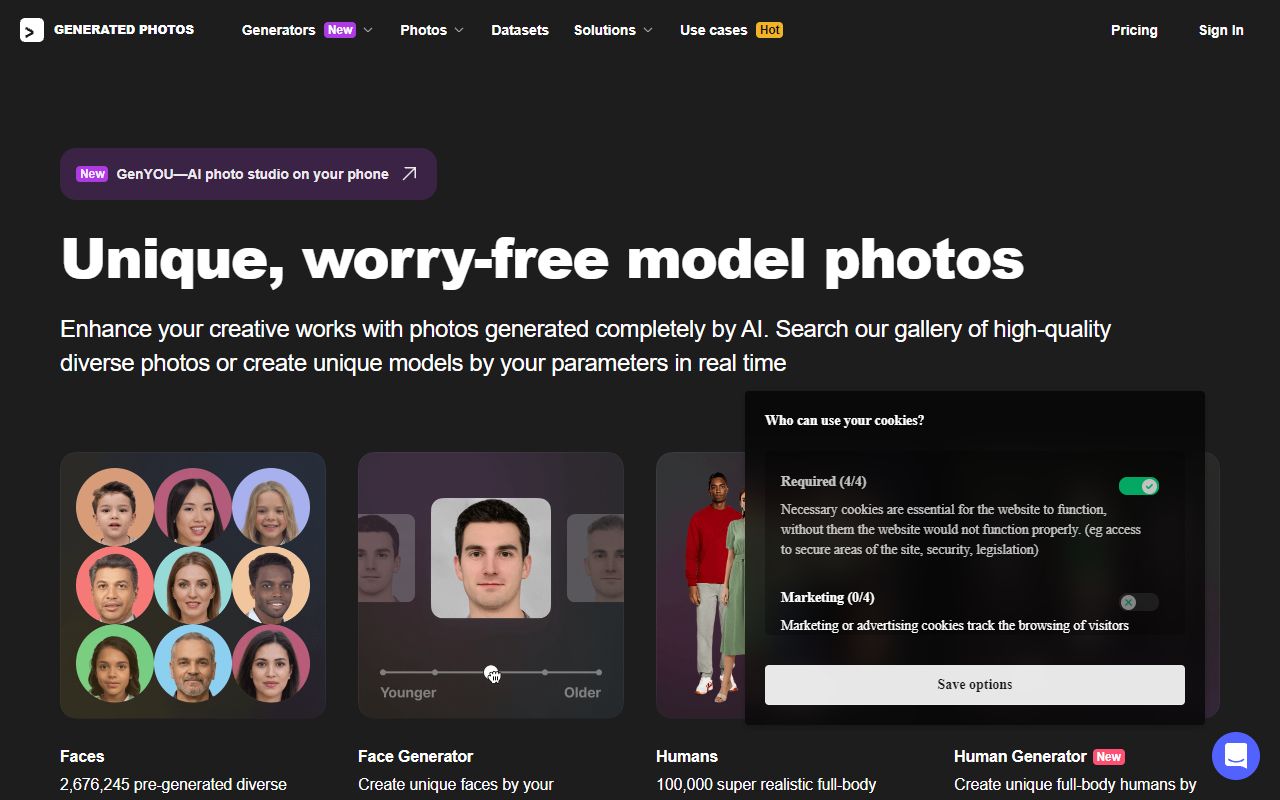 Generated Photos screenshot