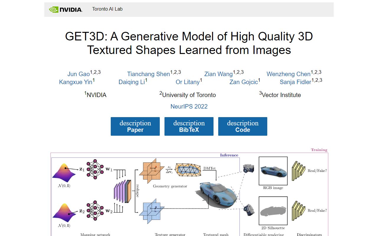 GET3D - website preview