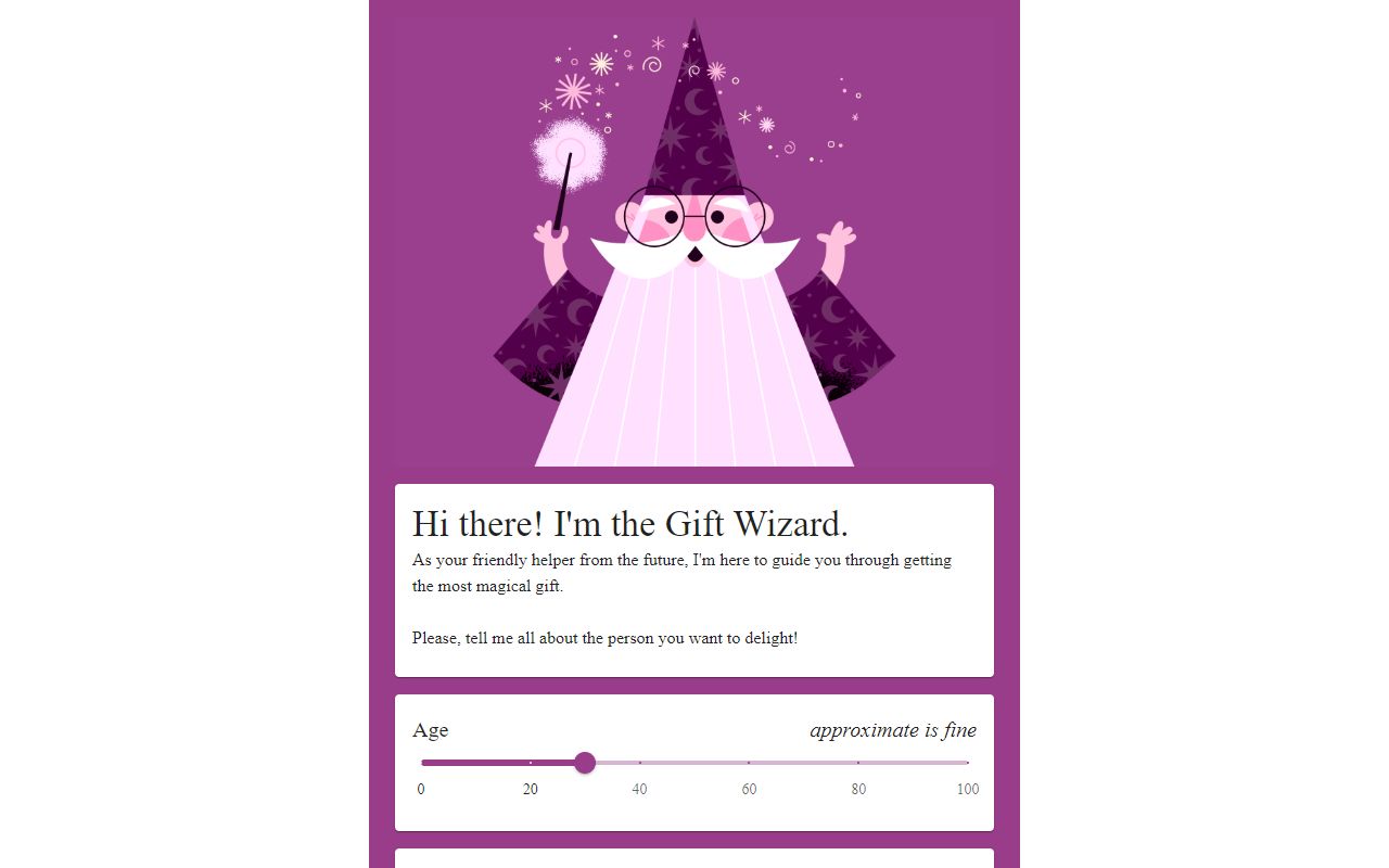 GiftWizard - website preview