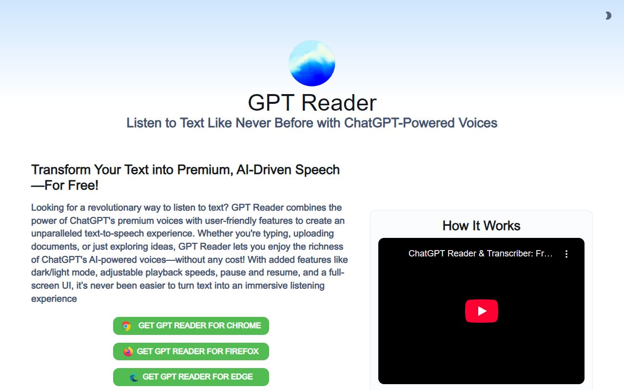 GPT Reader screenshot