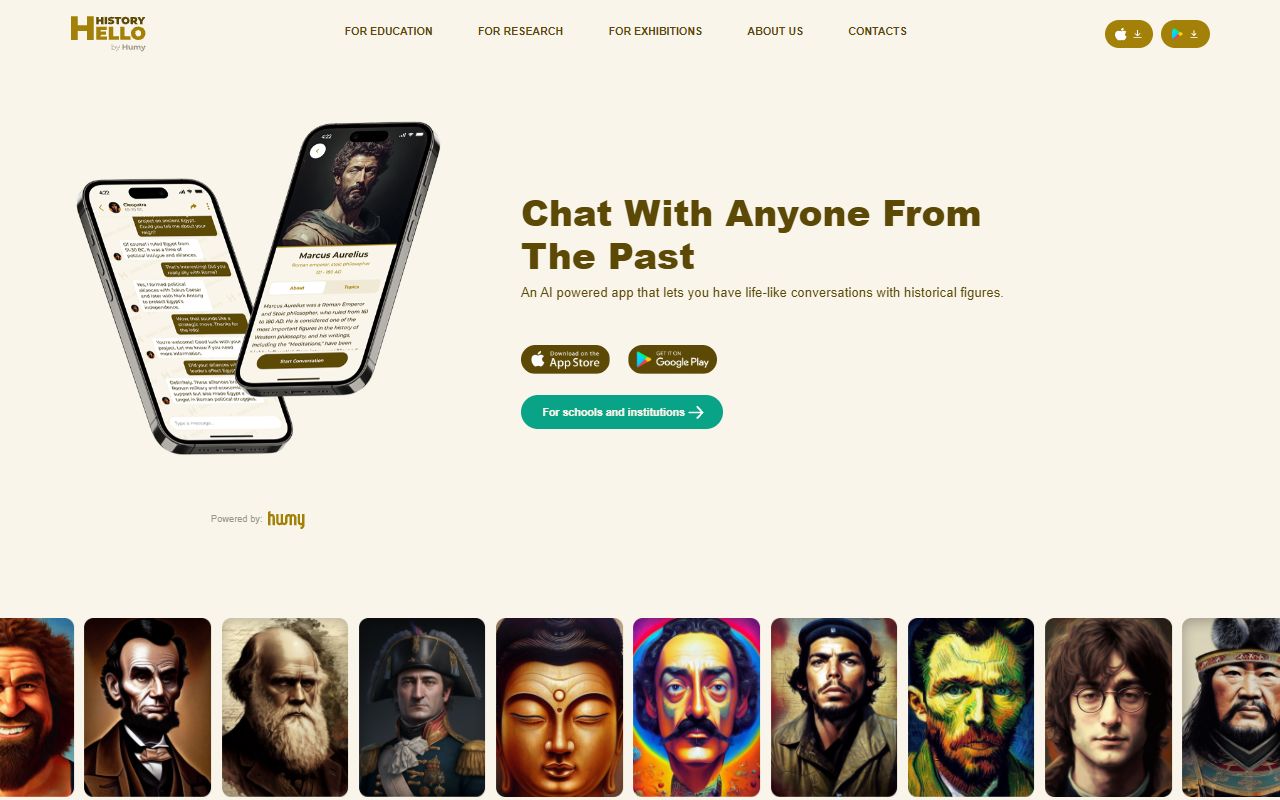 Hello History - website preview