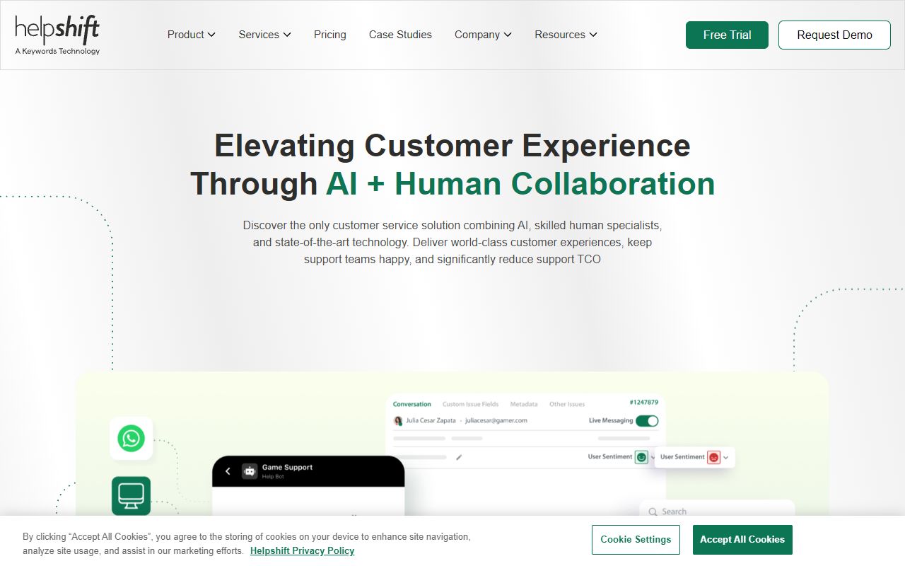 Helpshift - website preview
