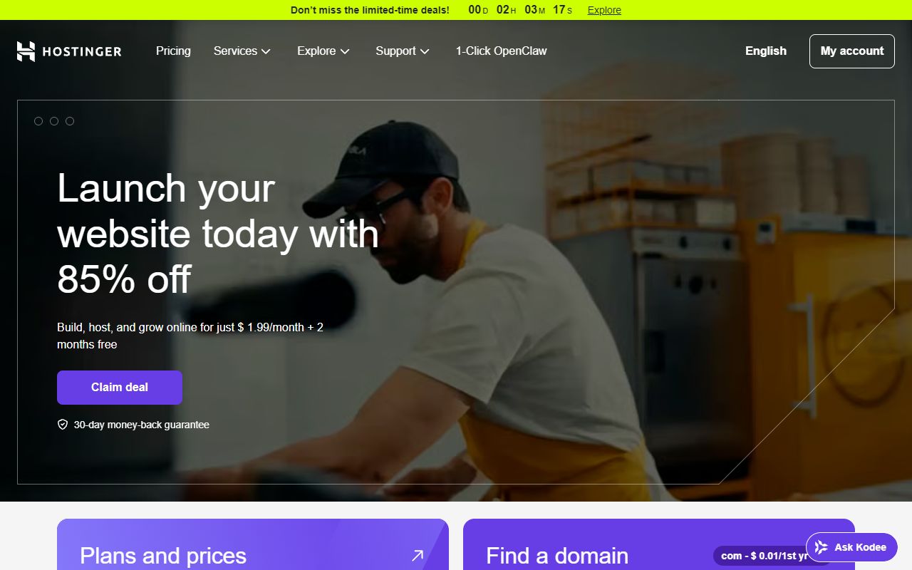 Hostinger AI screenshot