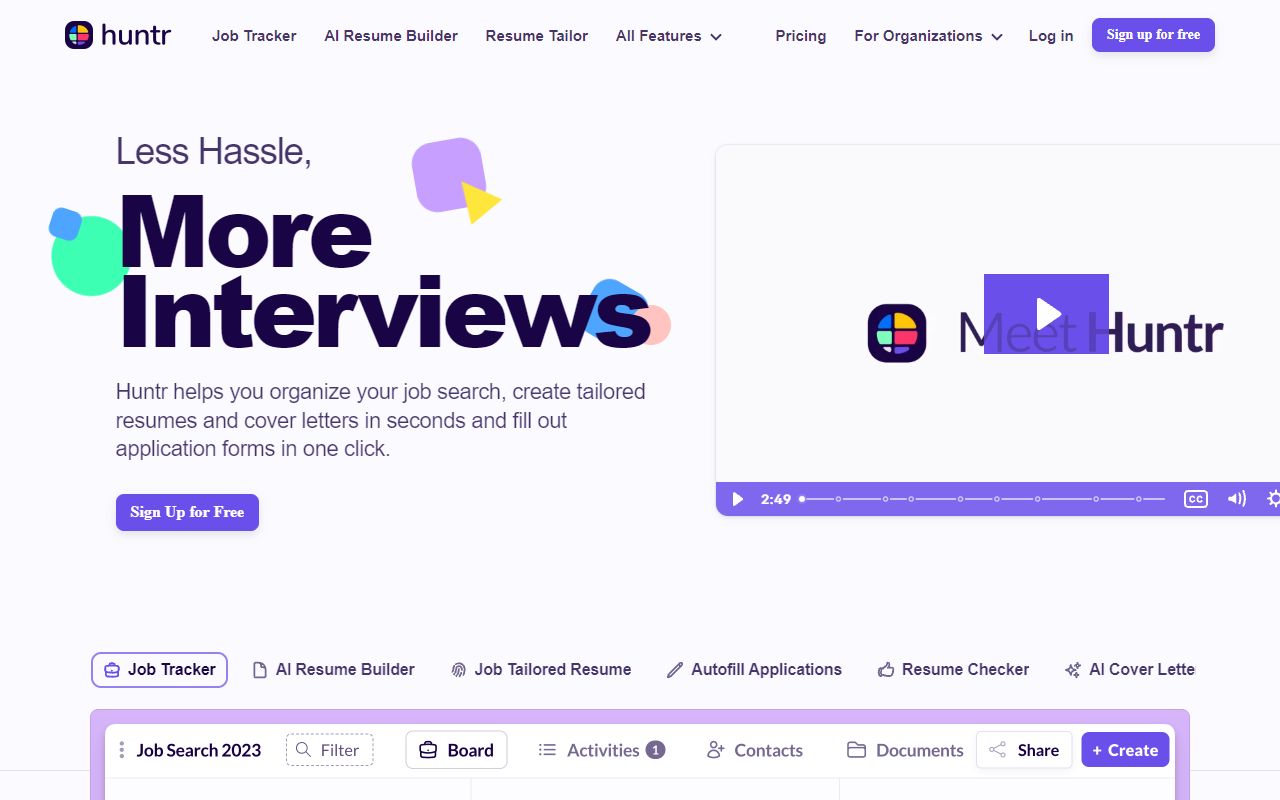 Huntr Resume Builder screenshot