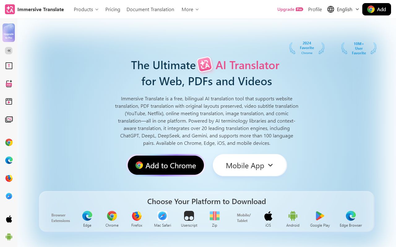 Immersive Translate screenshot
