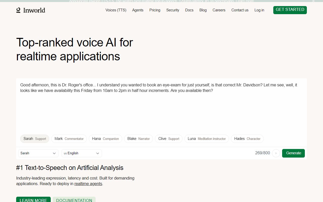 Inworld AI screenshot