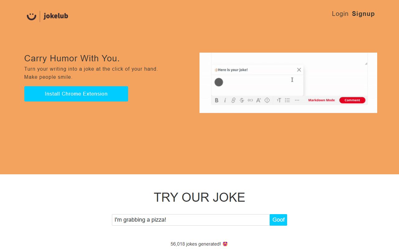 Jokelub - website preview