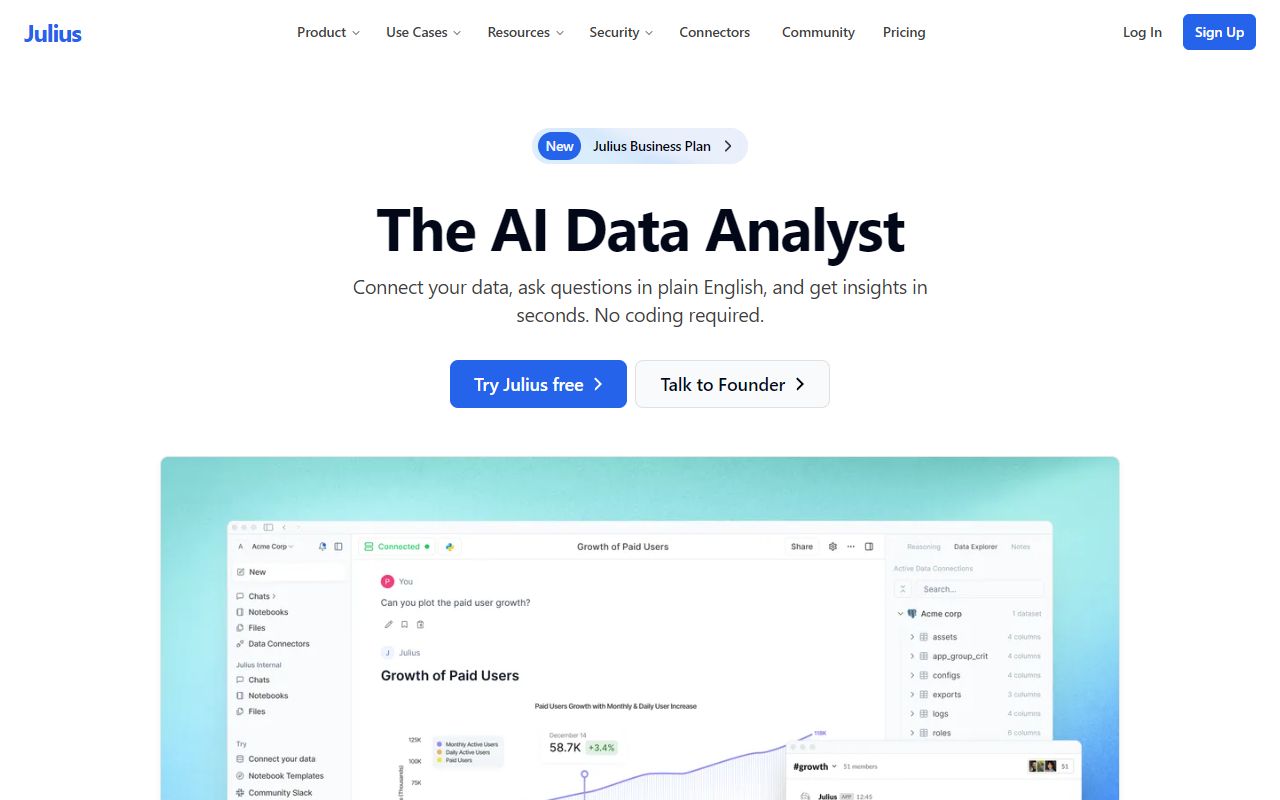 Julius AI screenshot