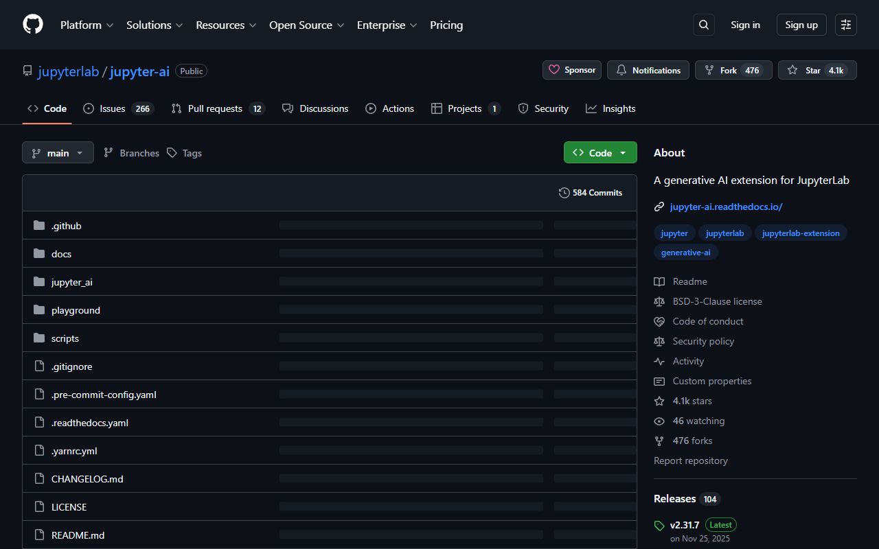Jupyter AI - website preview