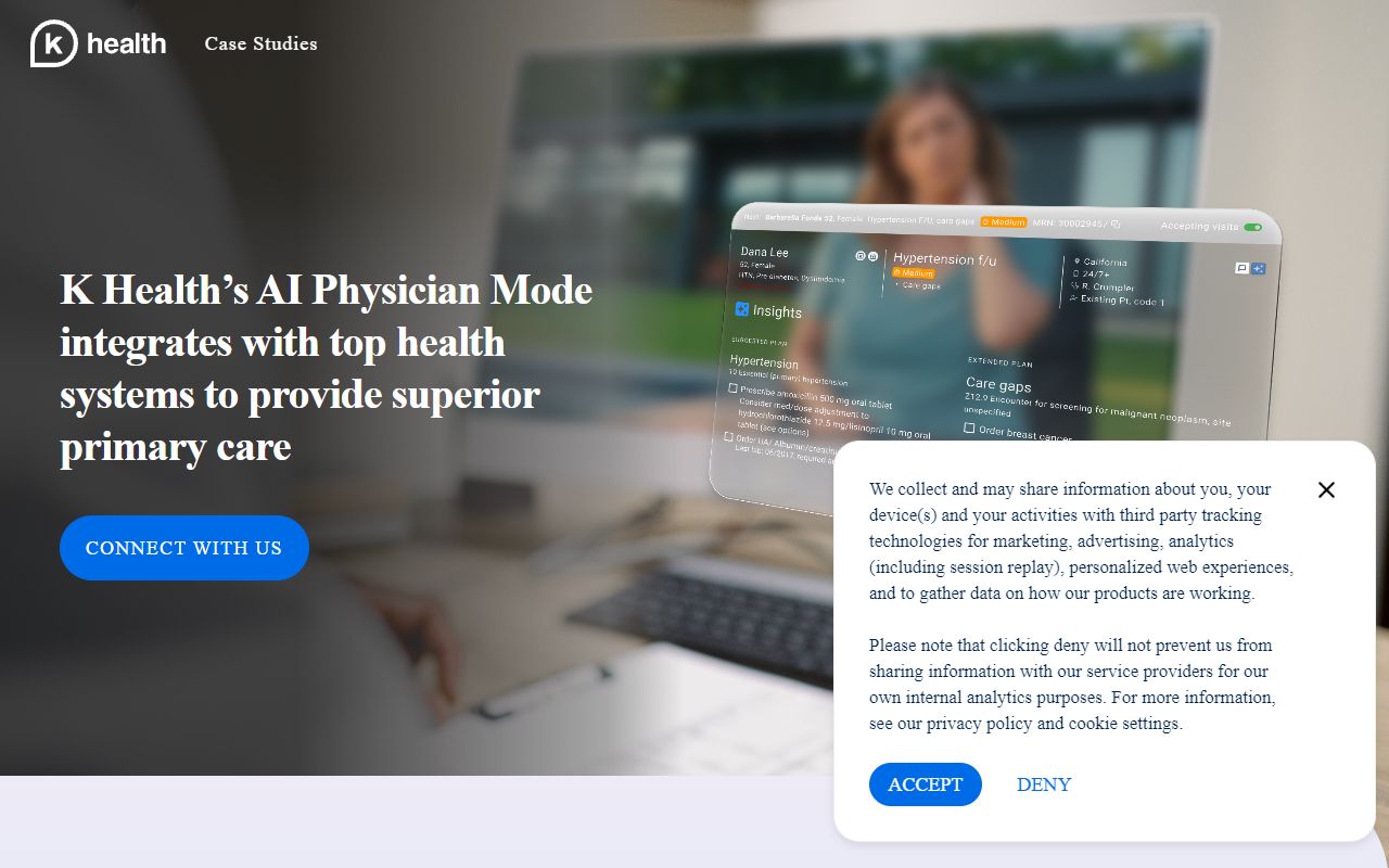 K Health - website preview