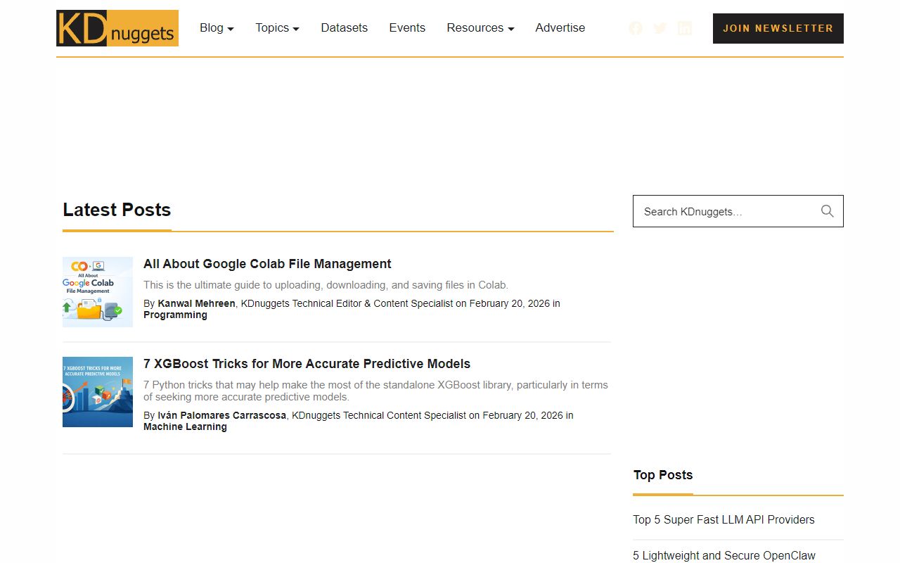 KDnuggets - website preview
