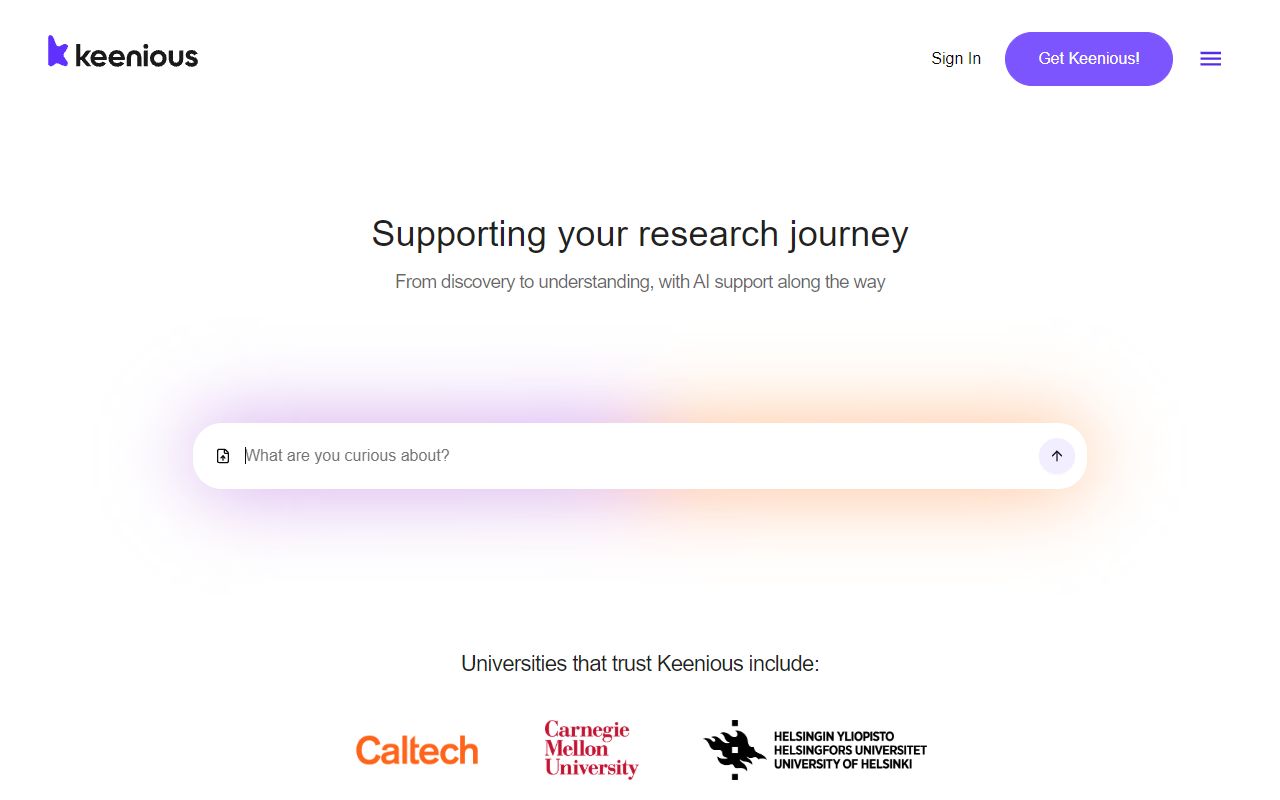 Keenious - website preview
