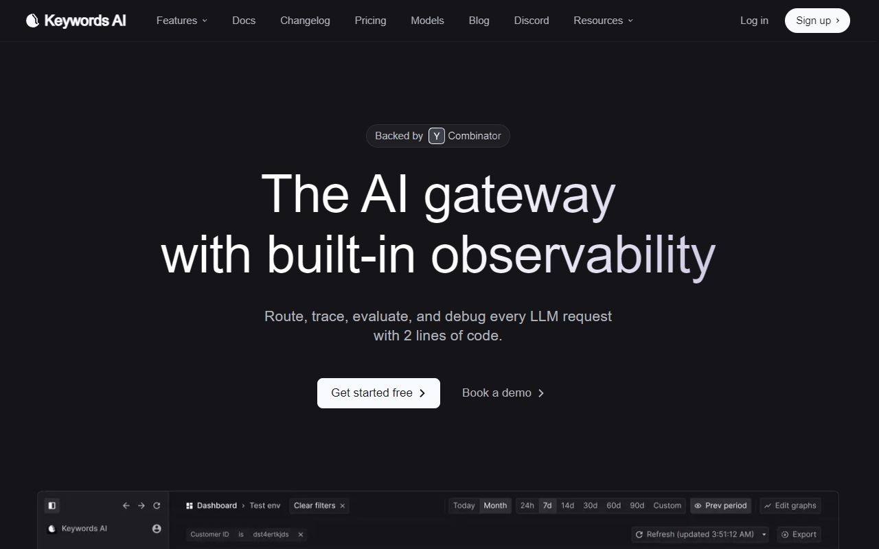 Keywords AI - website preview