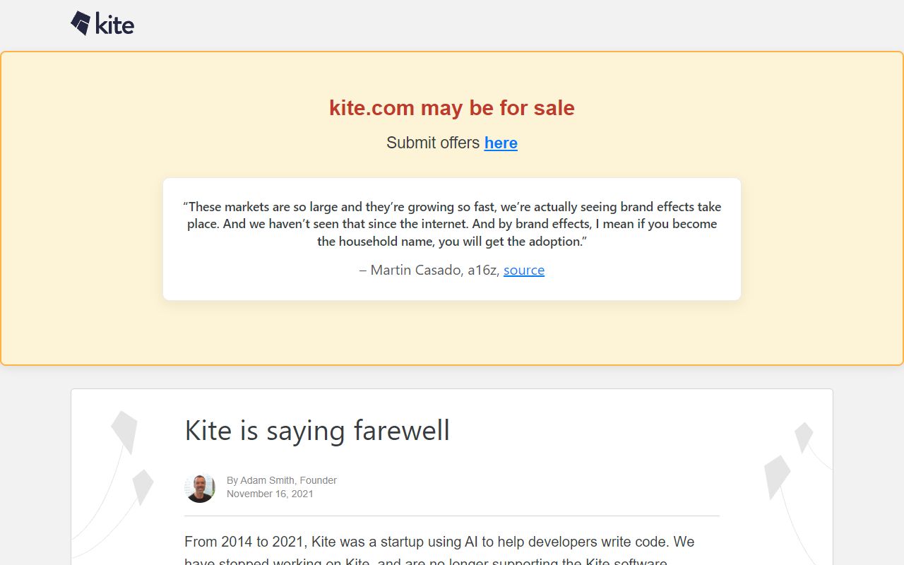 Kite - website preview