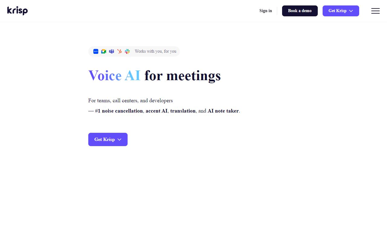 Krisp - website preview