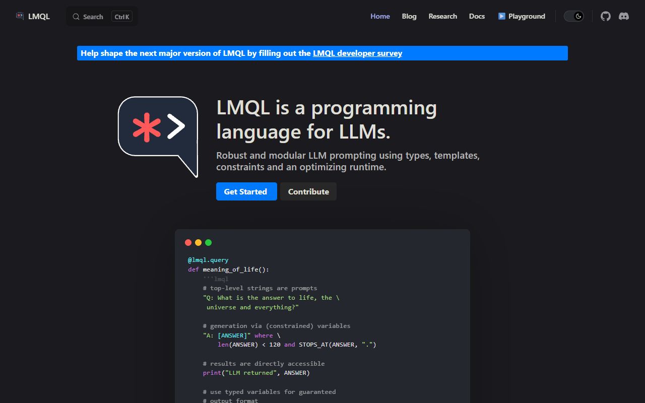 LMQL - website preview