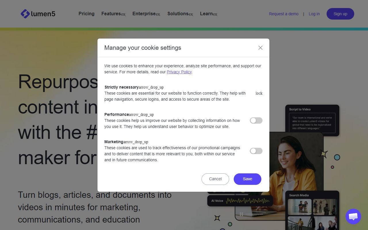 Lumen5 - website preview