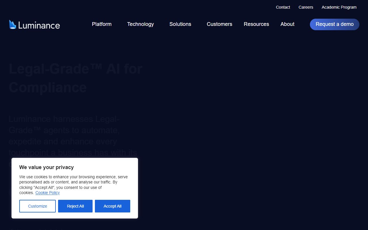 Luminance - website preview