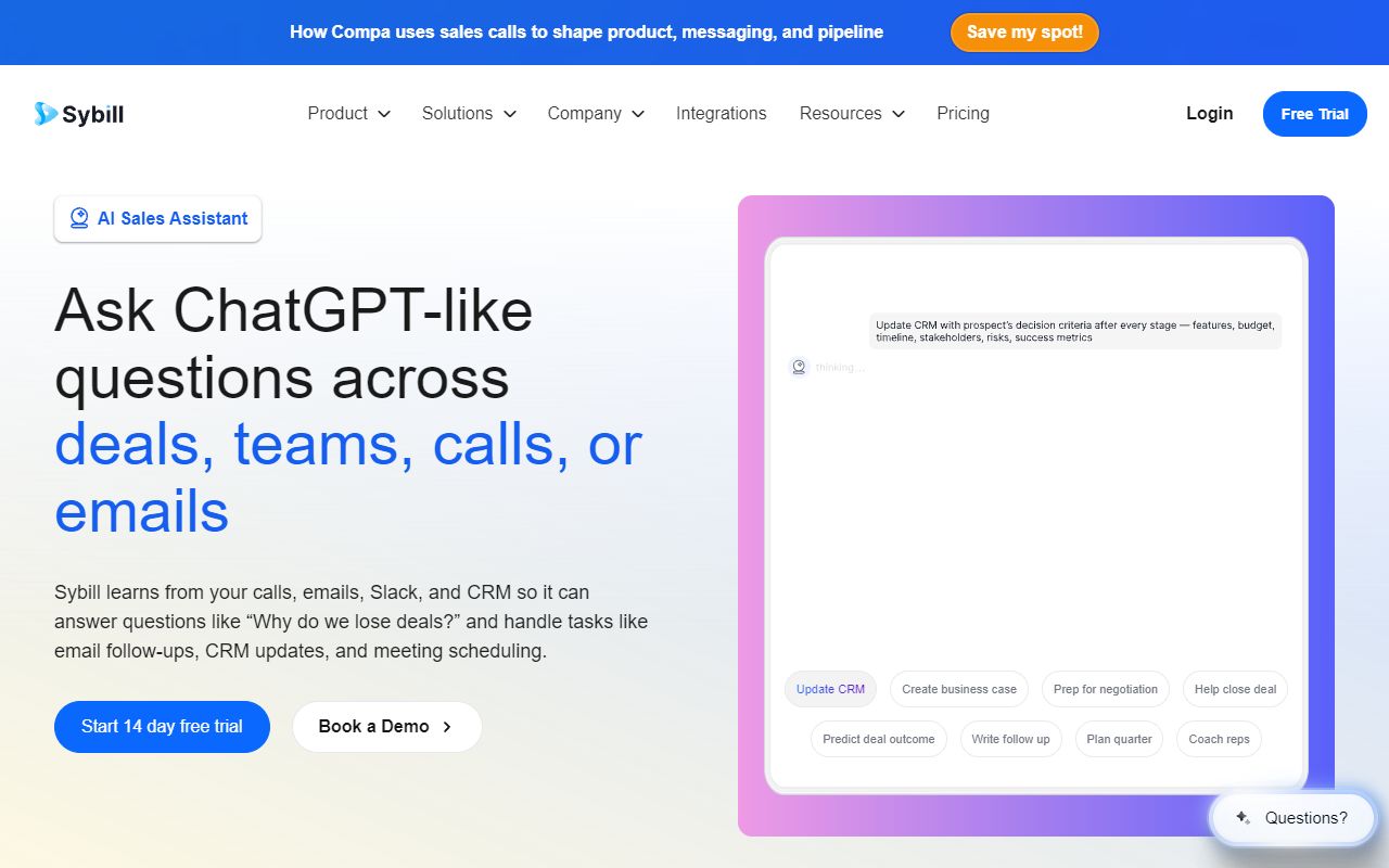 Magic Summaries Sybill screenshot