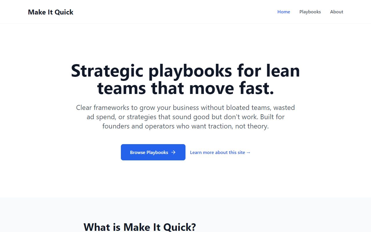 Make It Quick screenshot