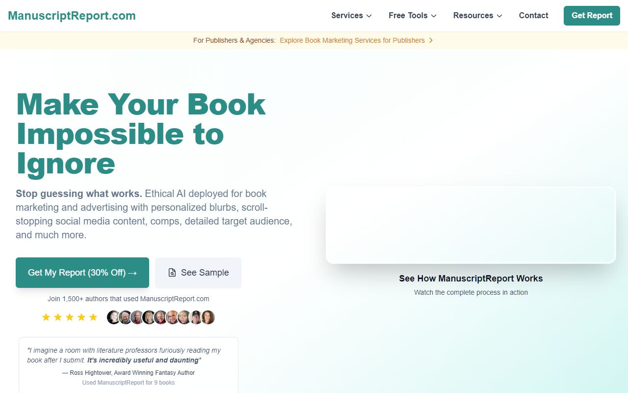 ManuscriptReport screenshot