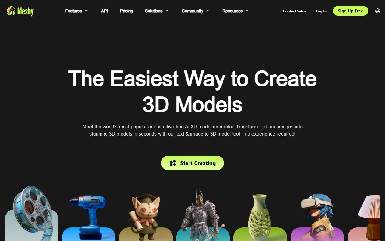 Meshy - website preview