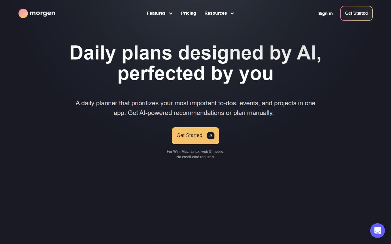 Morgen - website preview