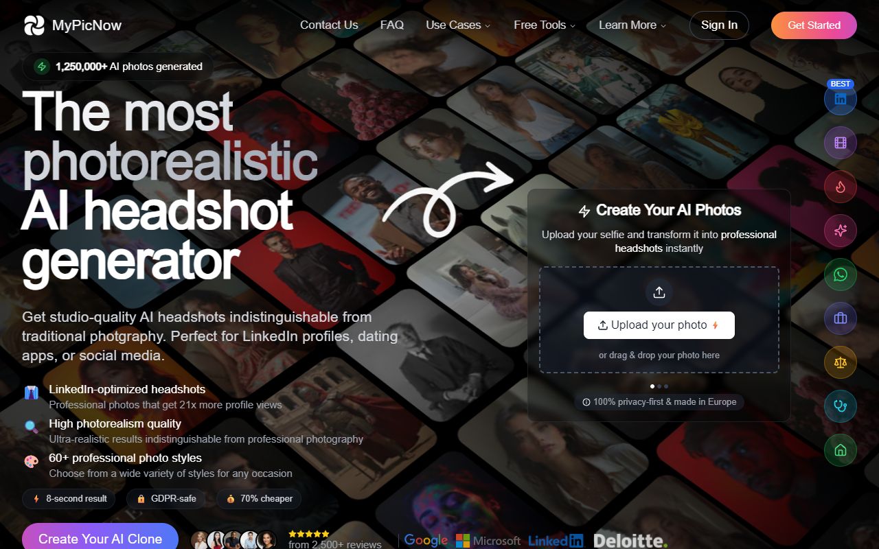 MyPicNow - website preview
