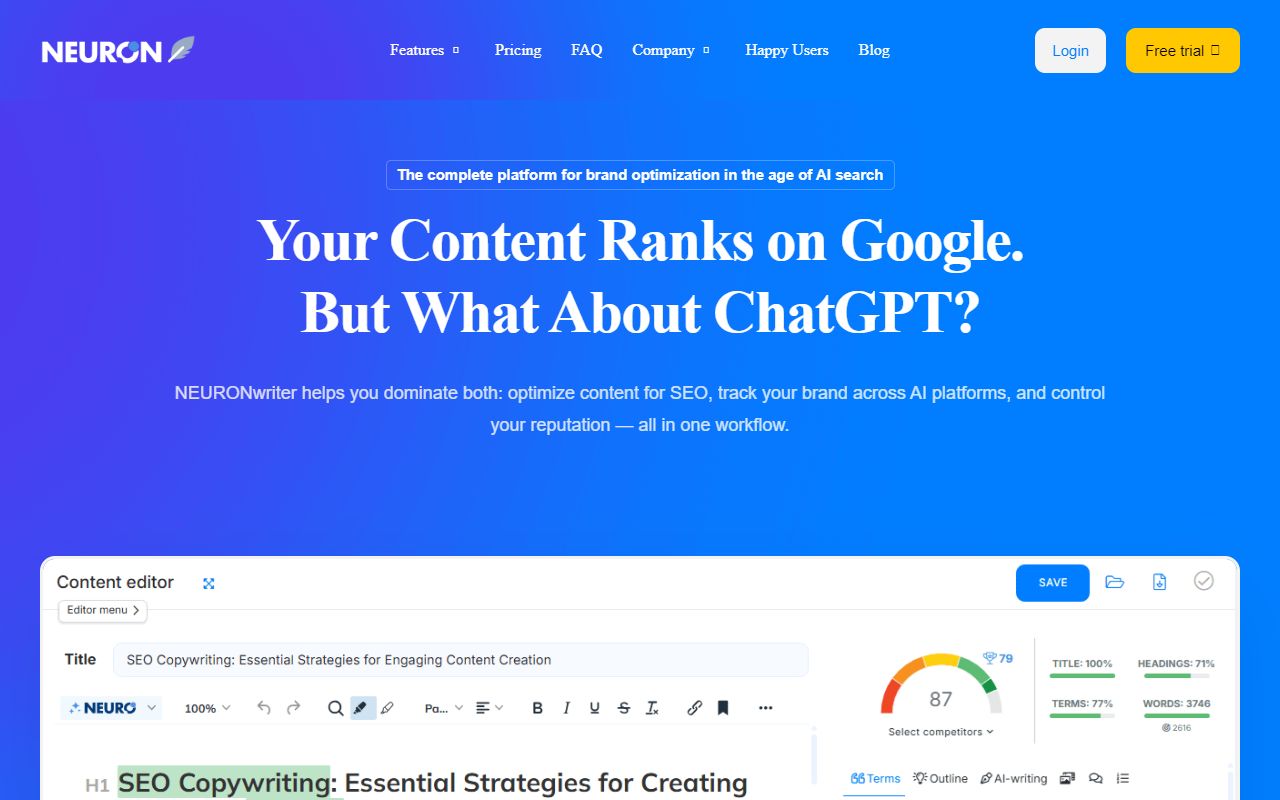 NeuronWriter - website preview