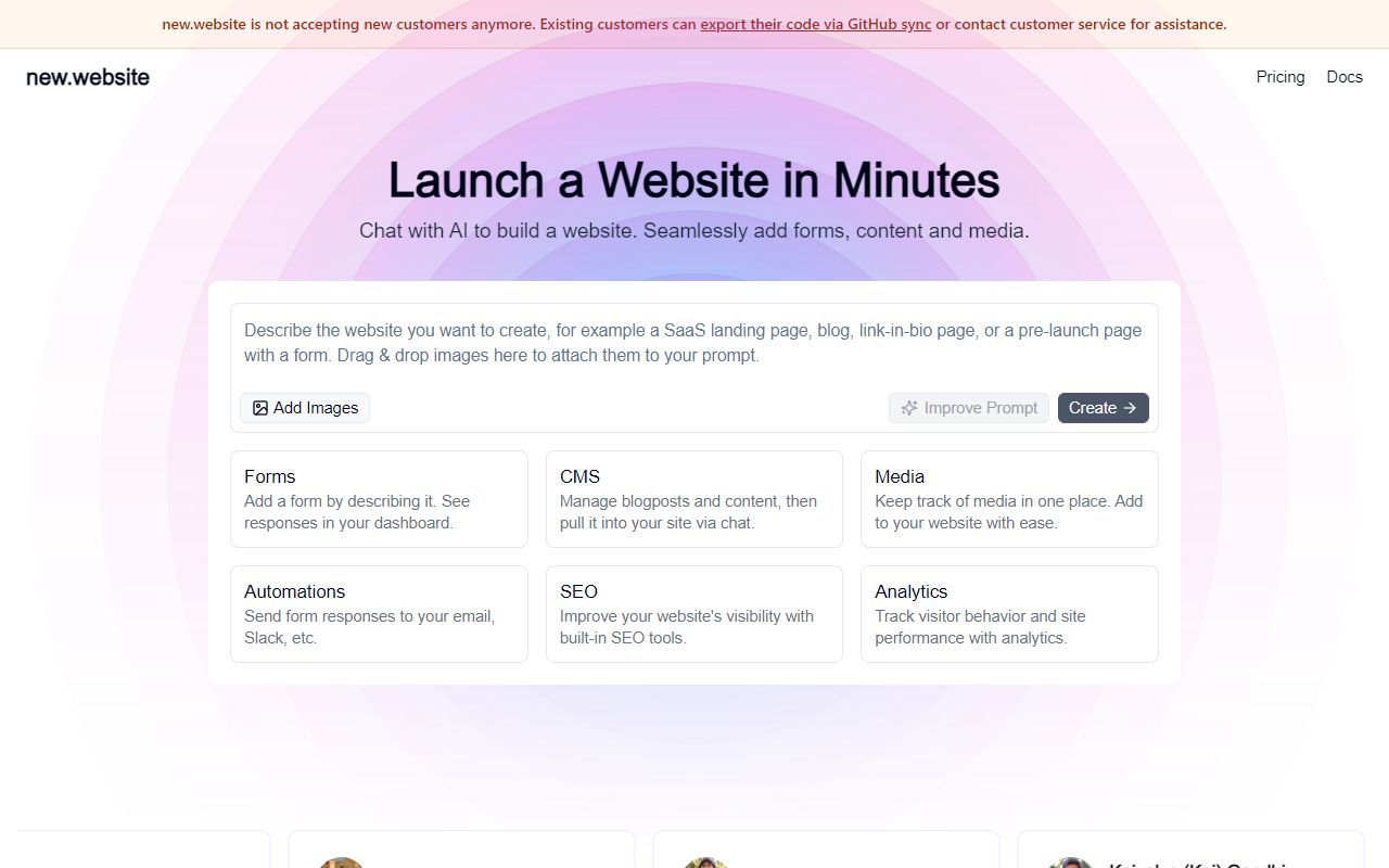 New.Website screenshot
