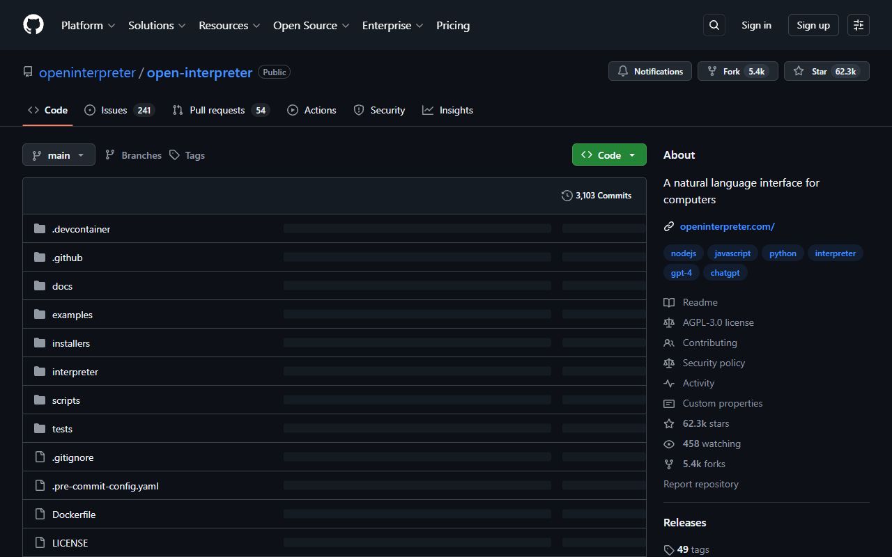 Open Interpreter screenshot