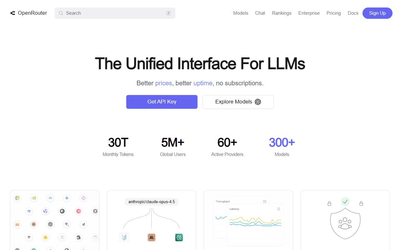 OpenRouter - website preview
