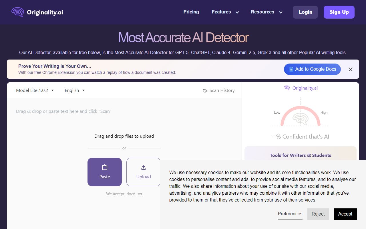 Originality.ai screenshot
