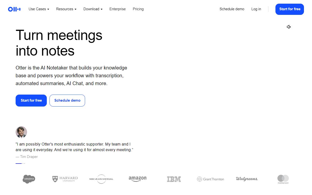 Otter.ai - website preview