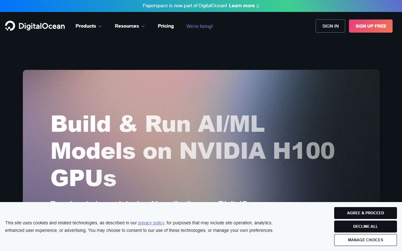 Paperspace - website preview