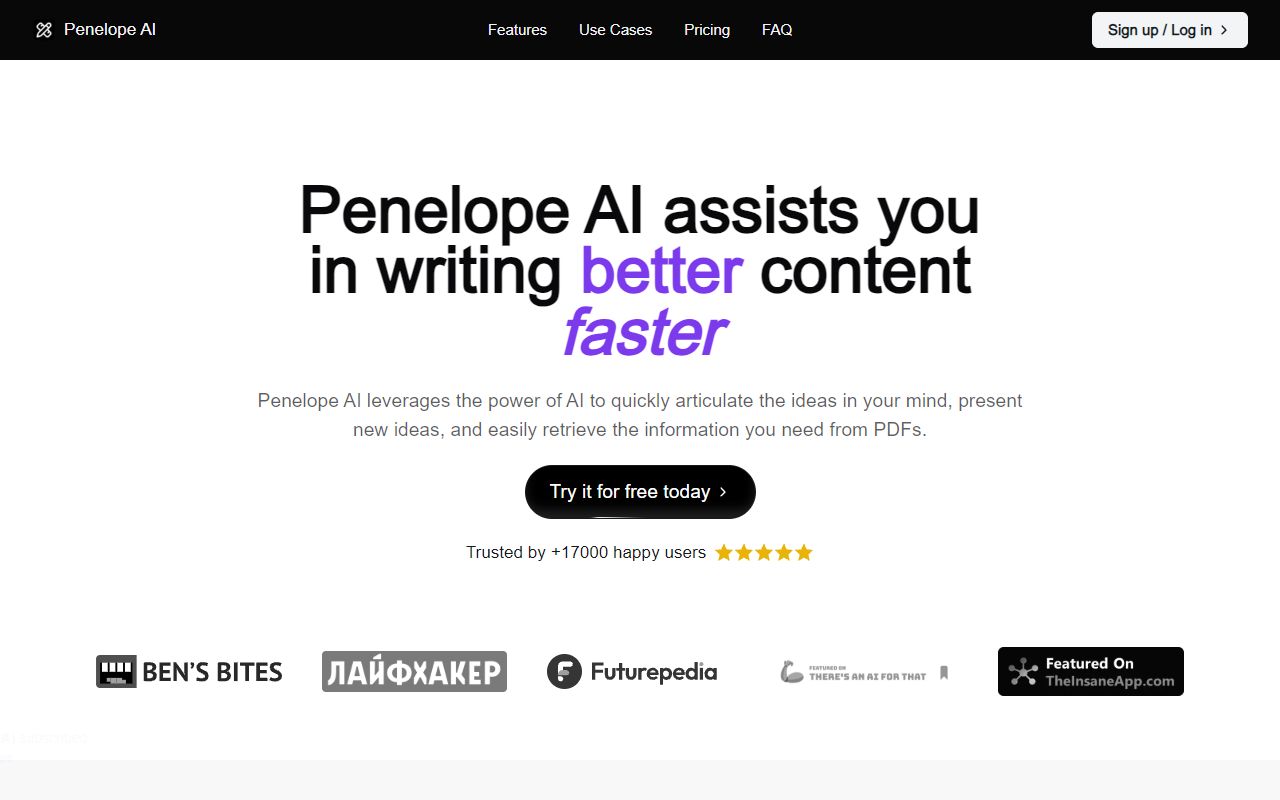 Penelope AI screenshot