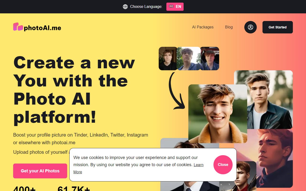 PhotoAI.me - website preview