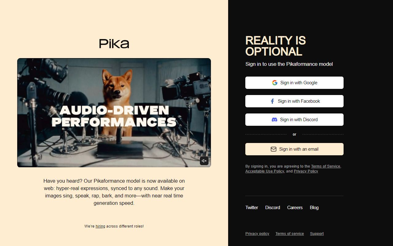 Pika - website preview