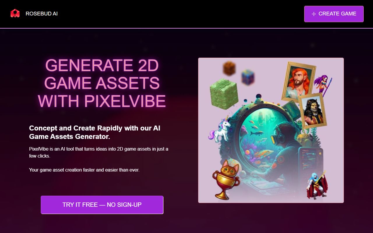 PIXELVIBE - website preview
