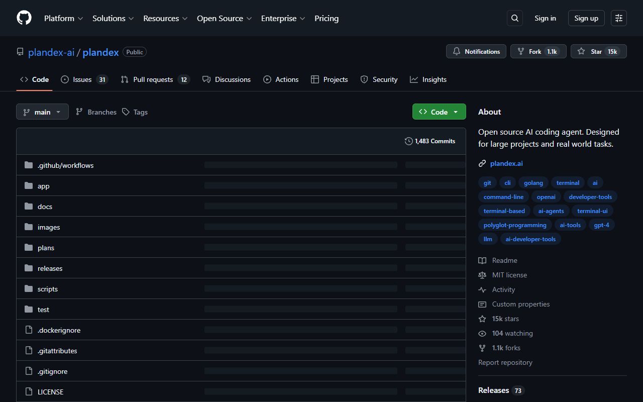 Plandex - website preview