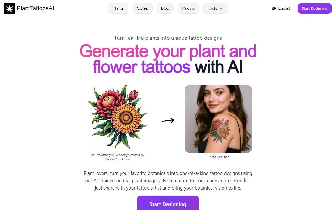 PlantTattoosAI screenshot