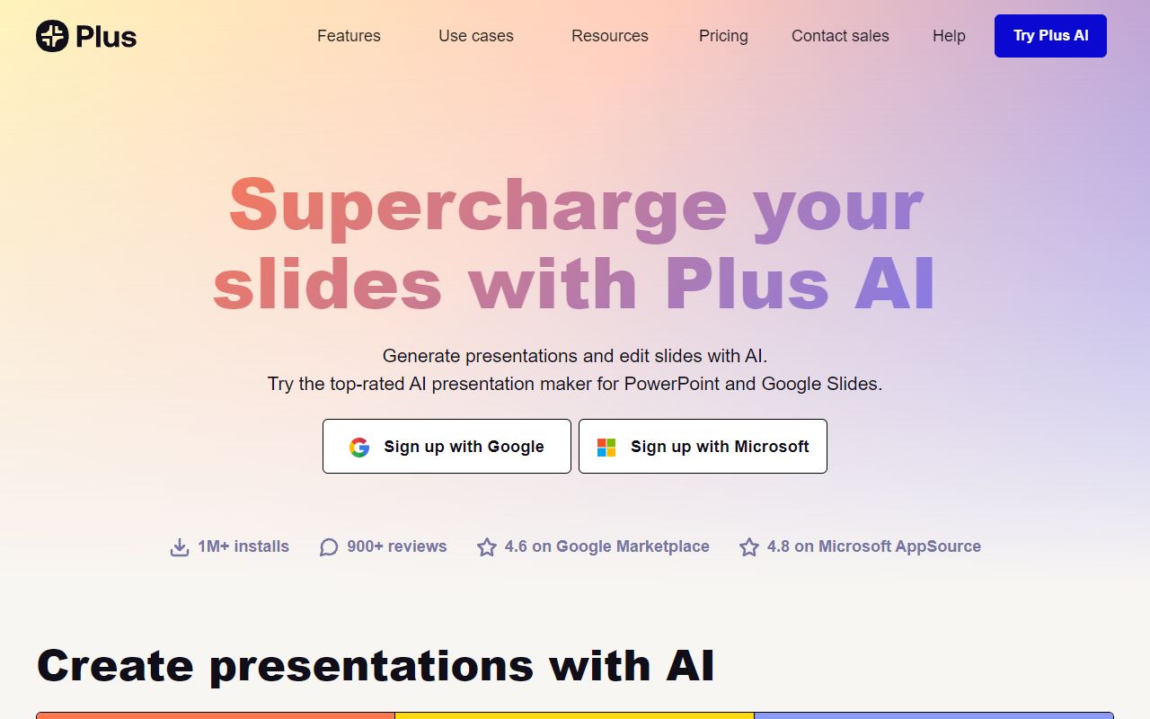 Plus AI for Google Slides screenshot